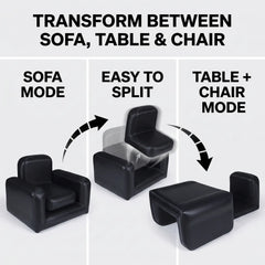 FREEIN Inflatable Sofa transforms into chair and table configuration