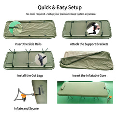 FREEIN Inflatable Camping Cot Twin - Elevated Drop-Stitch