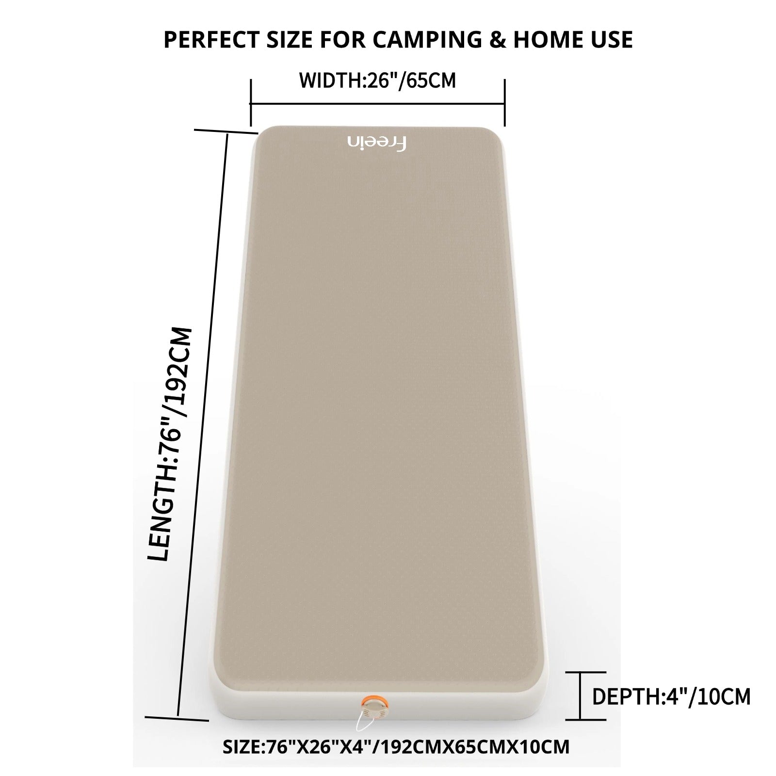 Freein Single Inflatable Sleeping Pad dimensions and size guide