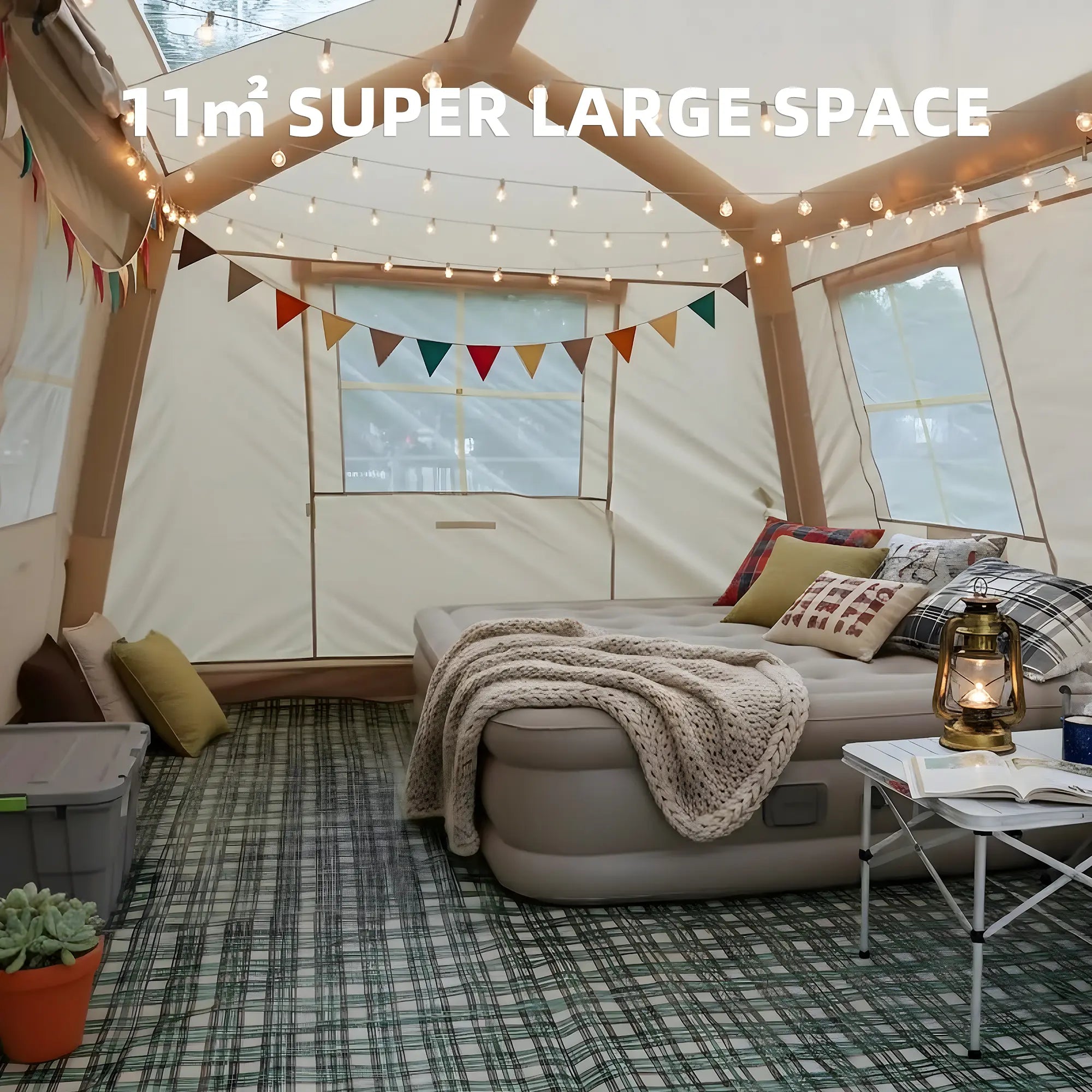 FREEIN Air Tent — Inflatable Family Camping Tent 11 m² (8–10 Person)