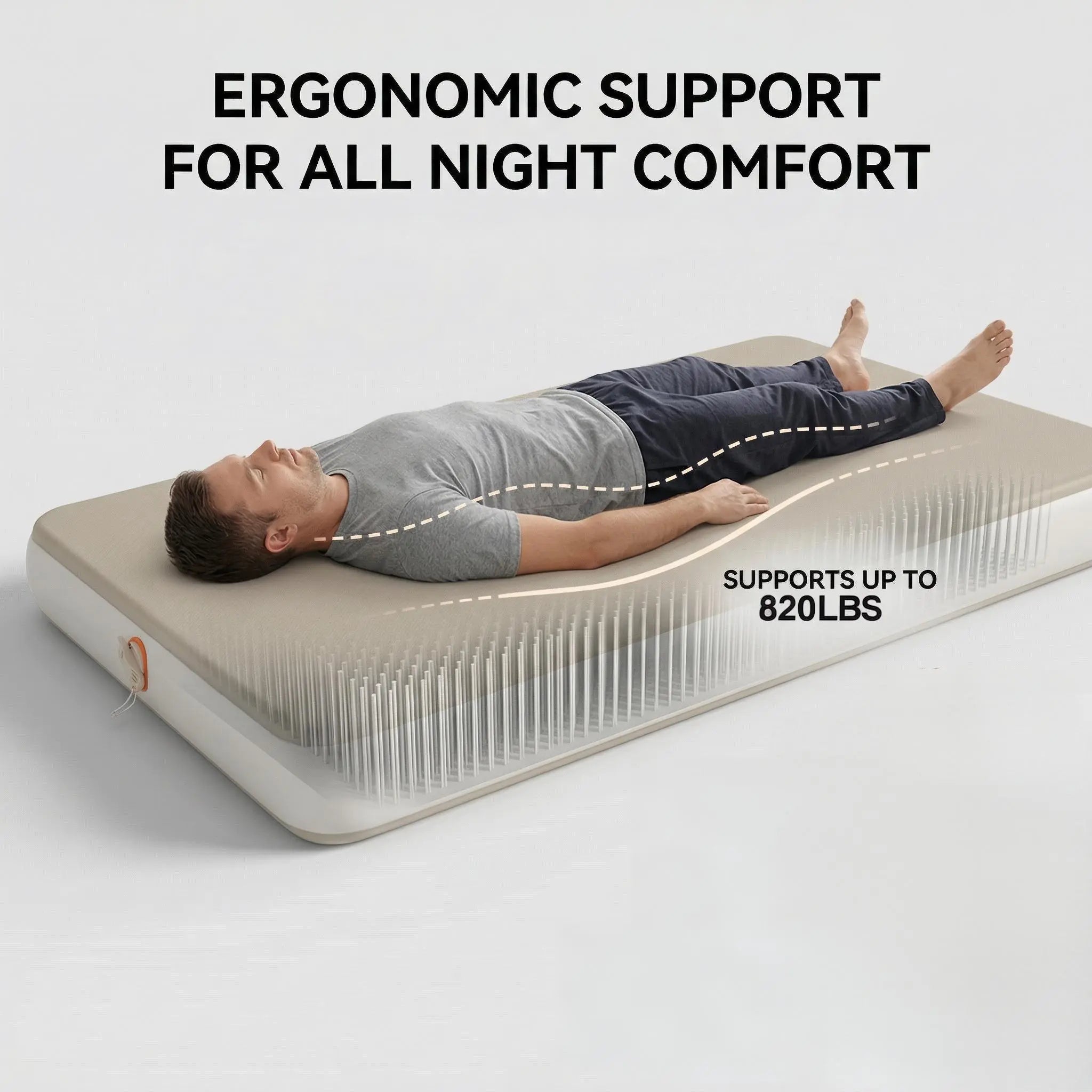 Freein Inflatable Sleeping Pad providing back and shoulder pressure relief outdoors