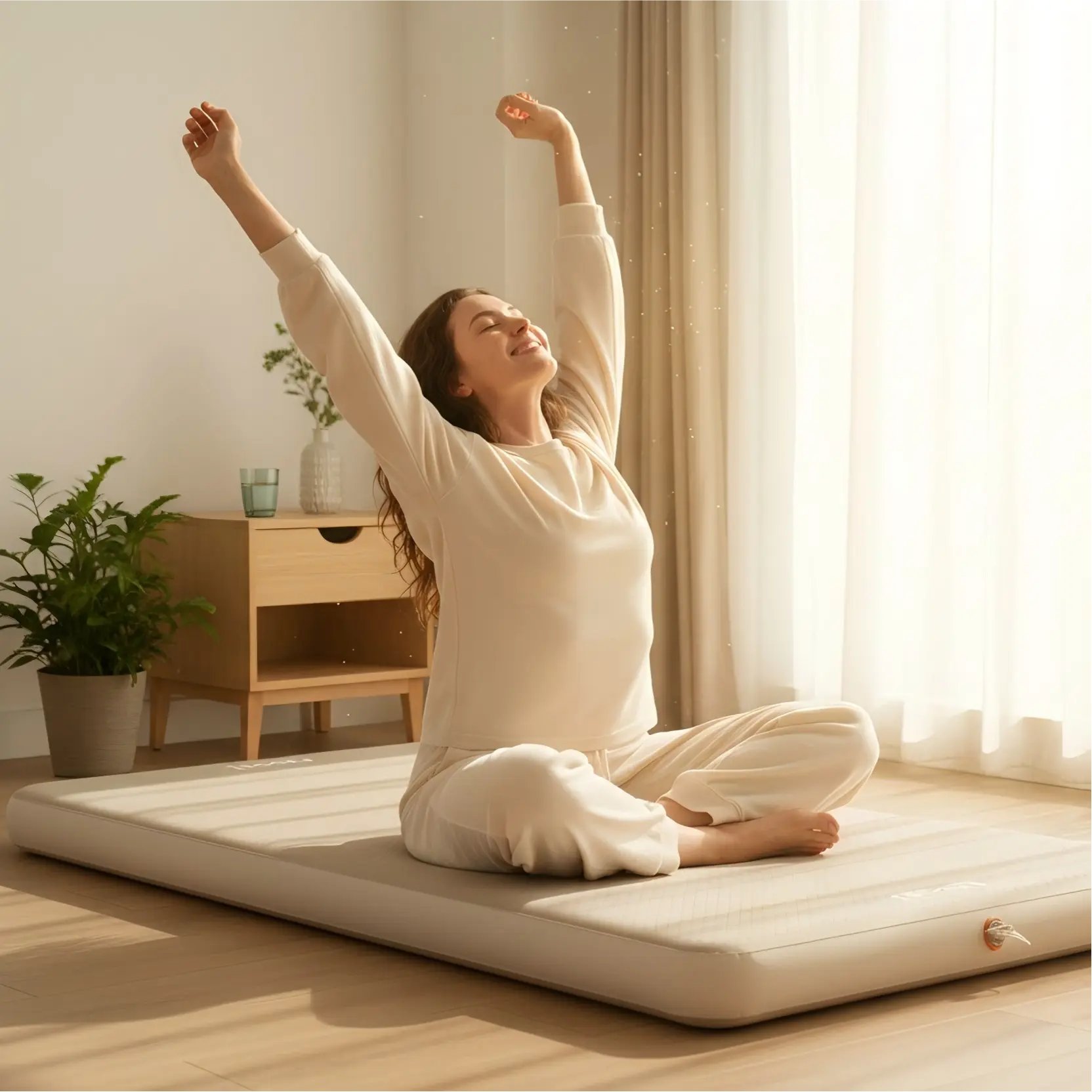 Freein Inflatable Sleeping Pad Full Size – Real Bed Feel, 7 PSI