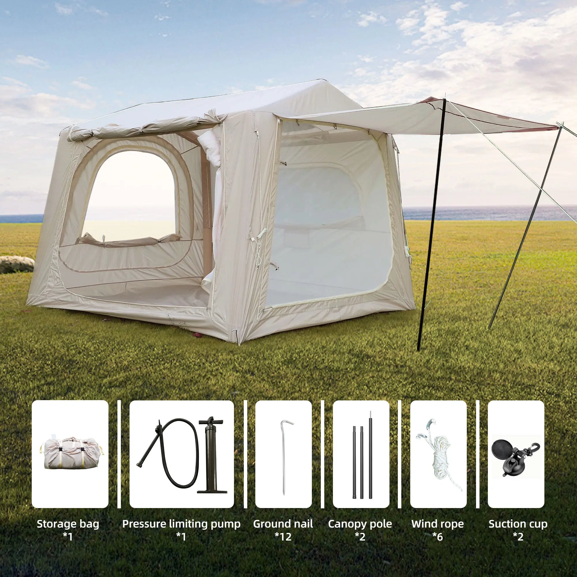 FREEIN Air Tent — Inflatable Camping Tent 7.5m ² (SUV 2-in-1)