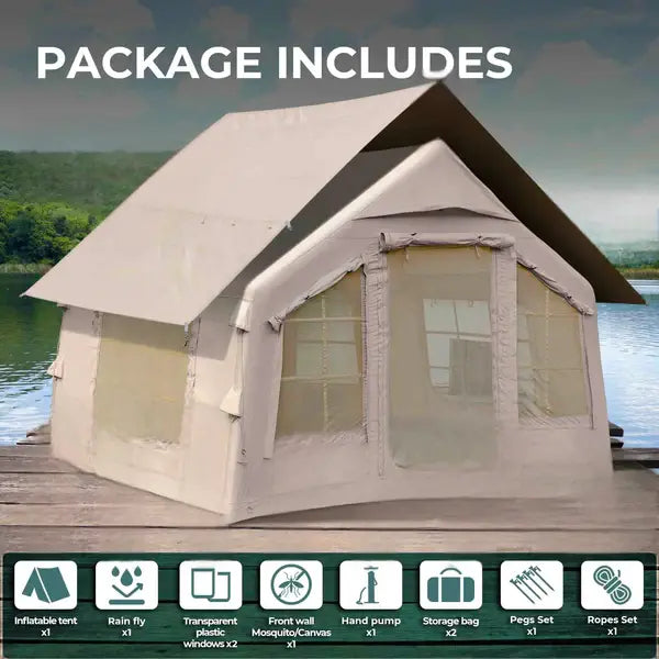 Freein Inflatable Tent for Camping 8m²-Air Tent Beige(1-4 Person)