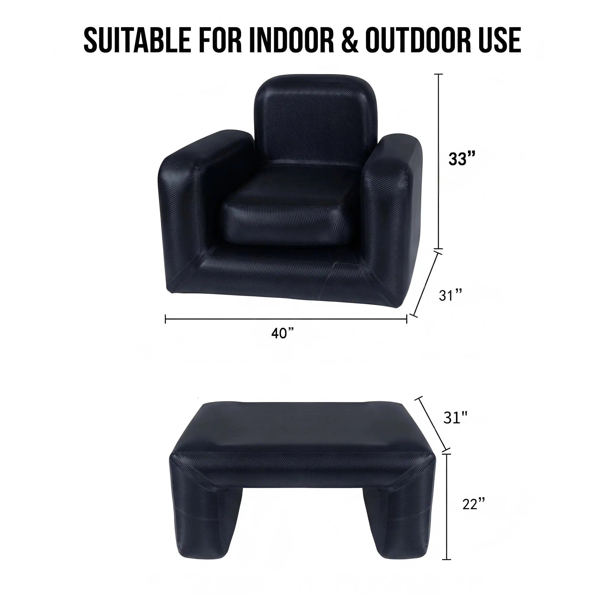 FREEIN Inflatable Camp Sofa Single dimensions - length and width measurements