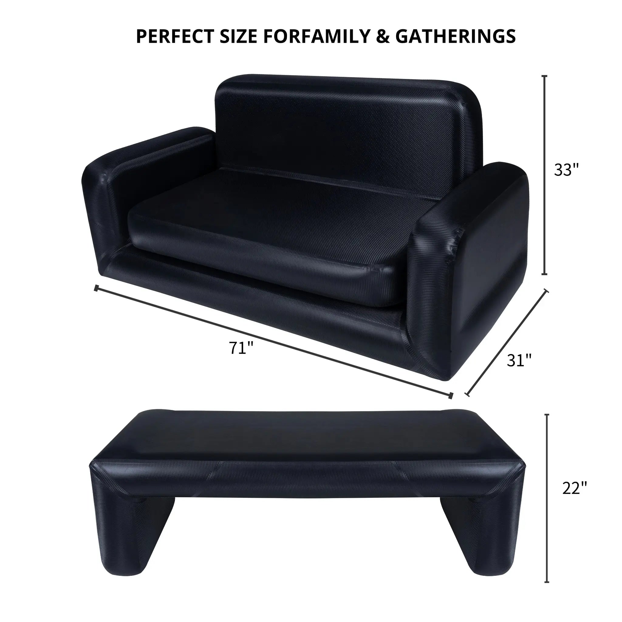 FREEIN Inflatable Camp Sofa Double - Drop-Stitch Firm Seating