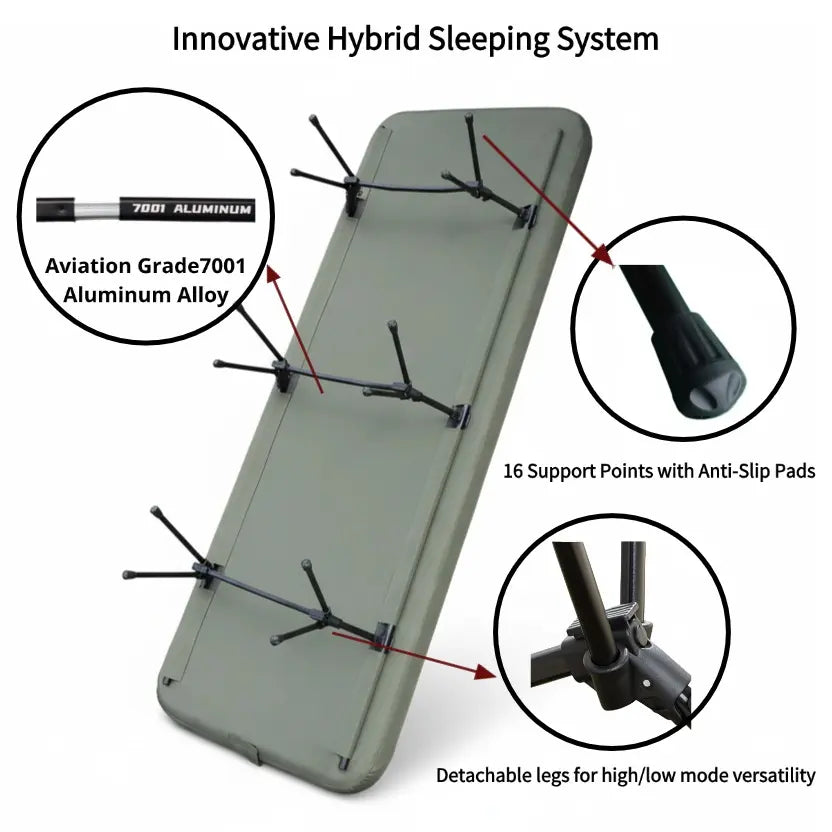 FREEIN Inflatable Camping Cot Double - Elevated Drop-Stitch